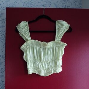 Light green ruffle crop top